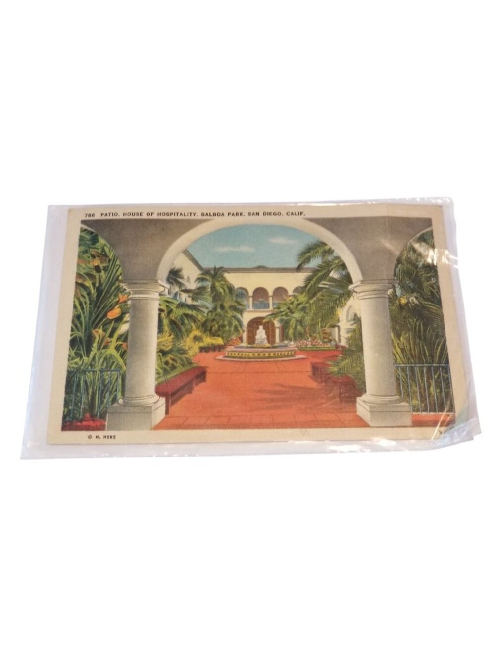 Postcard 786 Patio, House of Hospitality Balboa Park, San Diego  Dated Feb 21 -